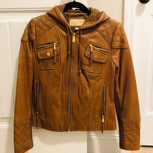 Micheal Kors Brown Leather Jacket